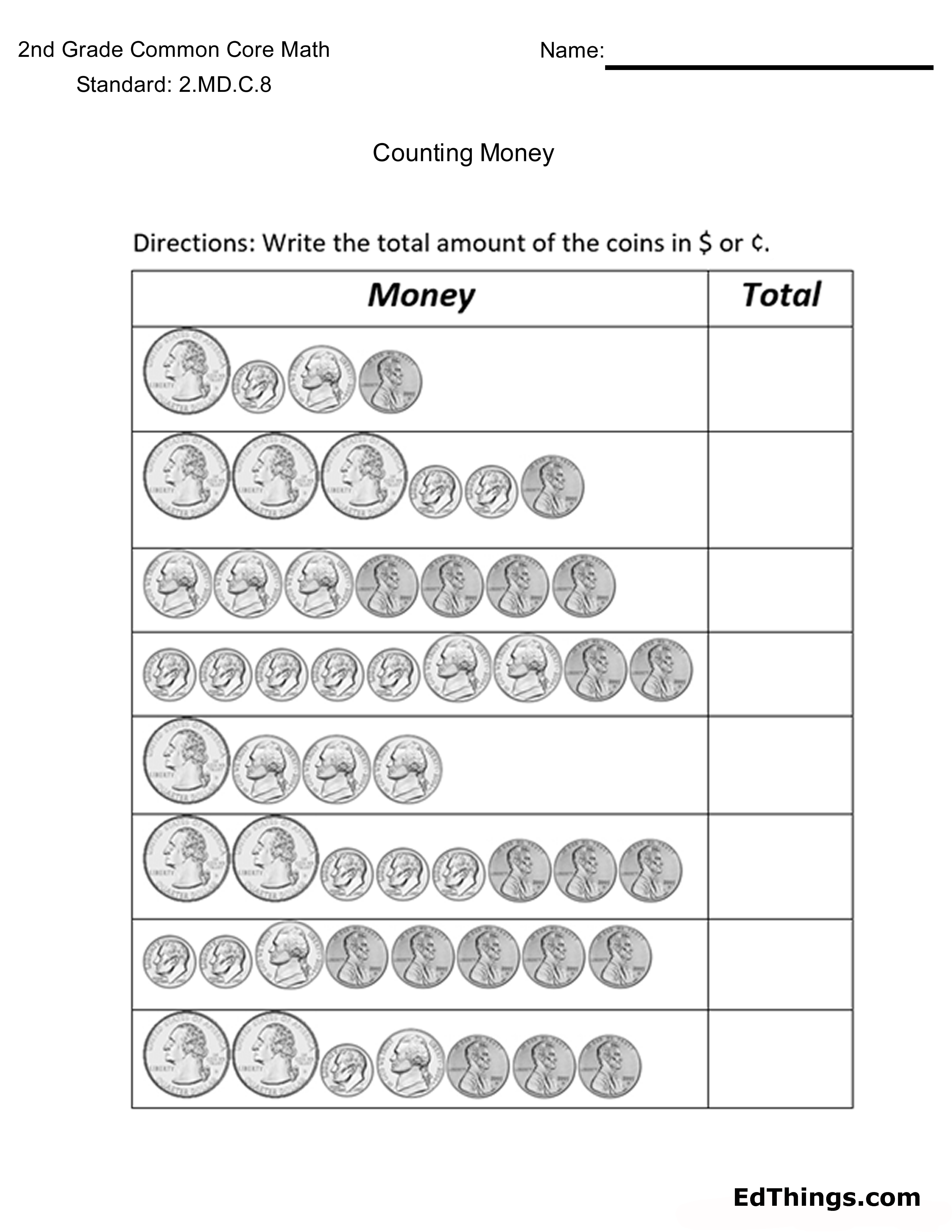 Counting Coin Totals - Money