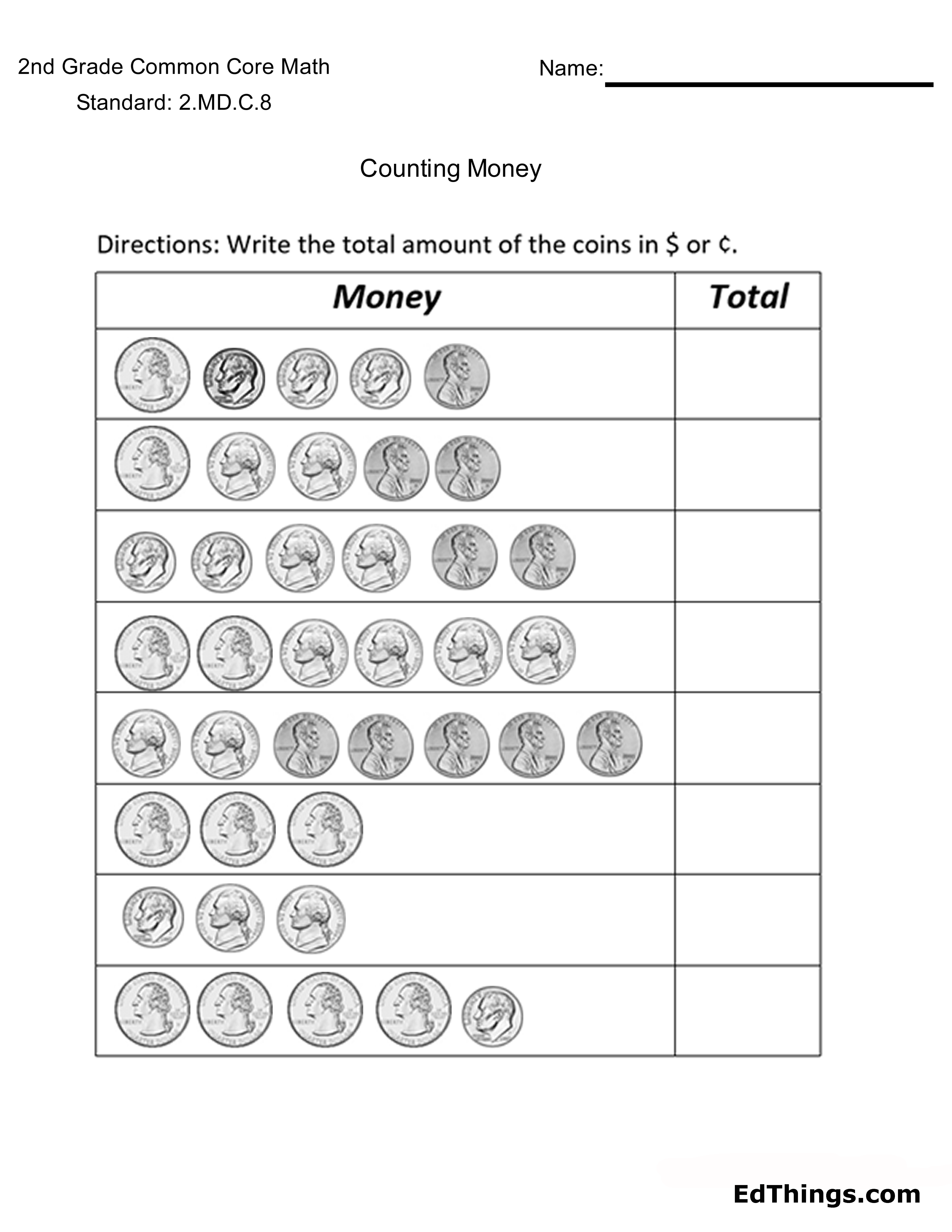Counting Coin Totals - Money #2