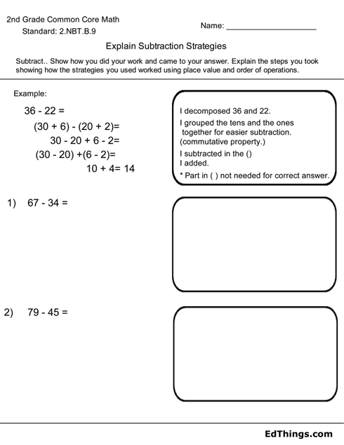 Decompose to Subtract No Regrouping