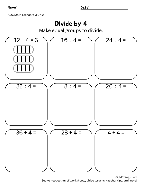 Dividing Shapes into Equal Parts – Free 2nd Grade Geometry Worksheet
