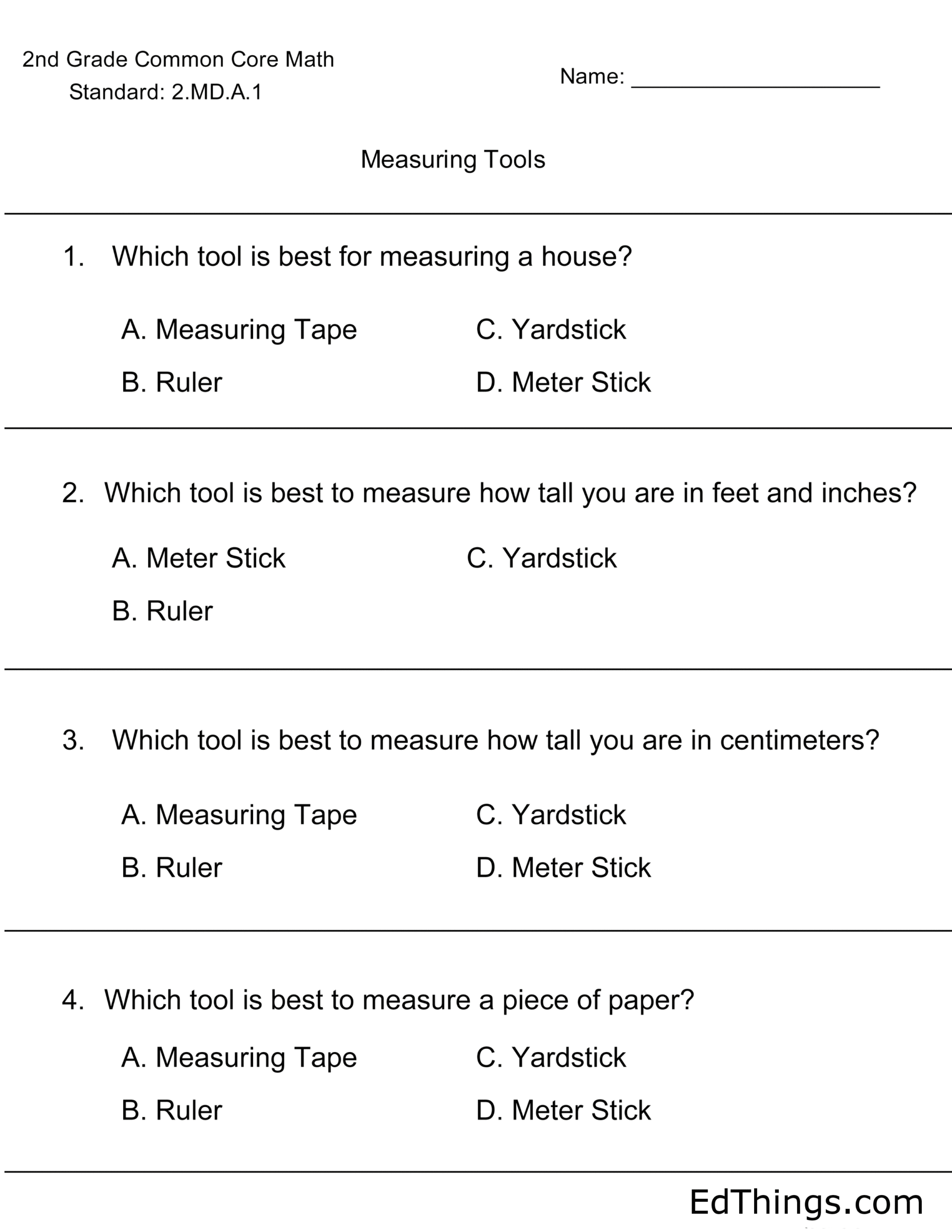 Which Tool? Worksheet 1