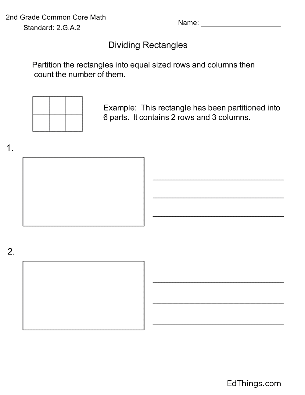 Divide Rectangles Into Equal Parts